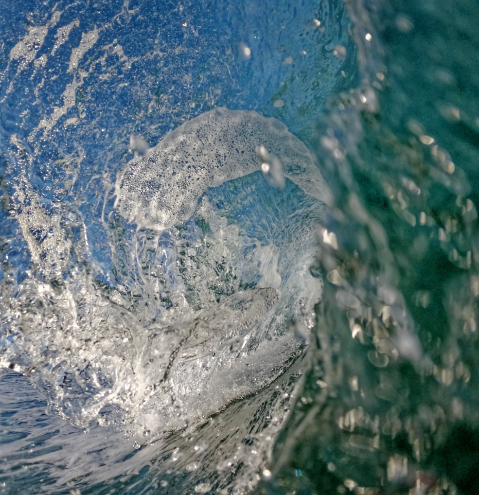 Interior of a breaking wave